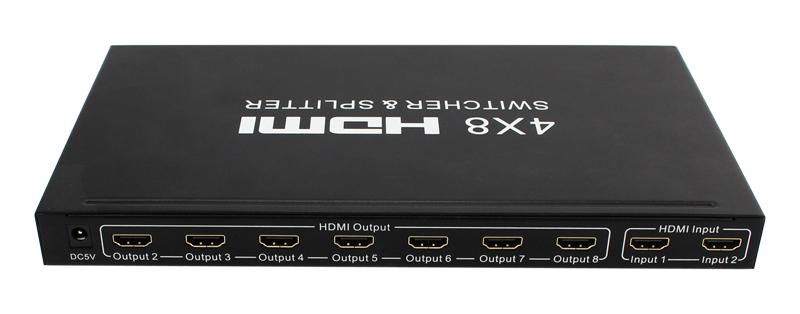 4K HDMI 4x8 Switcher & Splitter 4