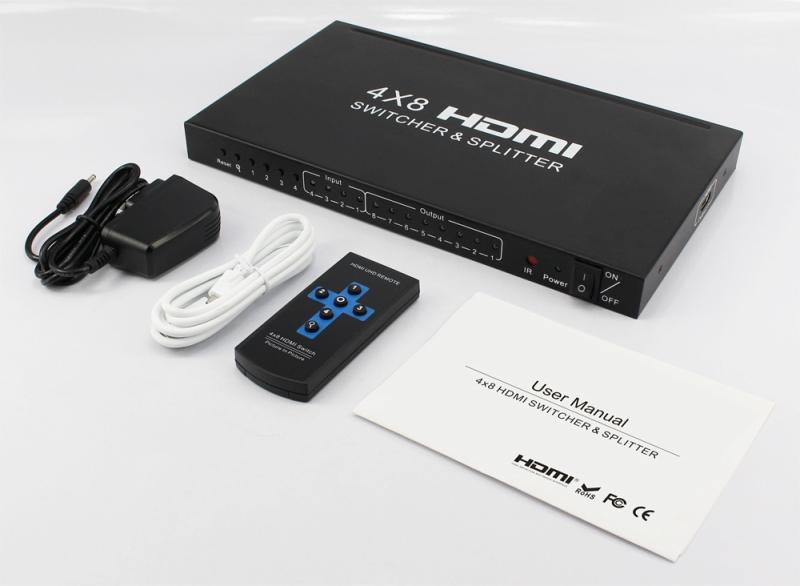 4K HDMI 4x8 Switcher & Splitter