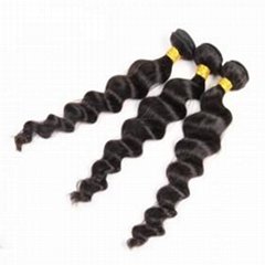 100% unprocessed Brazilian Loose Wave Human Hair Weave 3 Bundles 