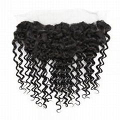 Malaysian Kinky Curl Virgin Hair Lace Frontal wholesale