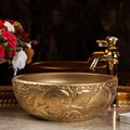 Restaurant Luxury Ceramic Hand Wash Basin Sinks Porcelain Countertop 3