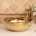 Modern Handmade Luxury Artistic Bathroom Ceramic Wash Basin Sinks 2