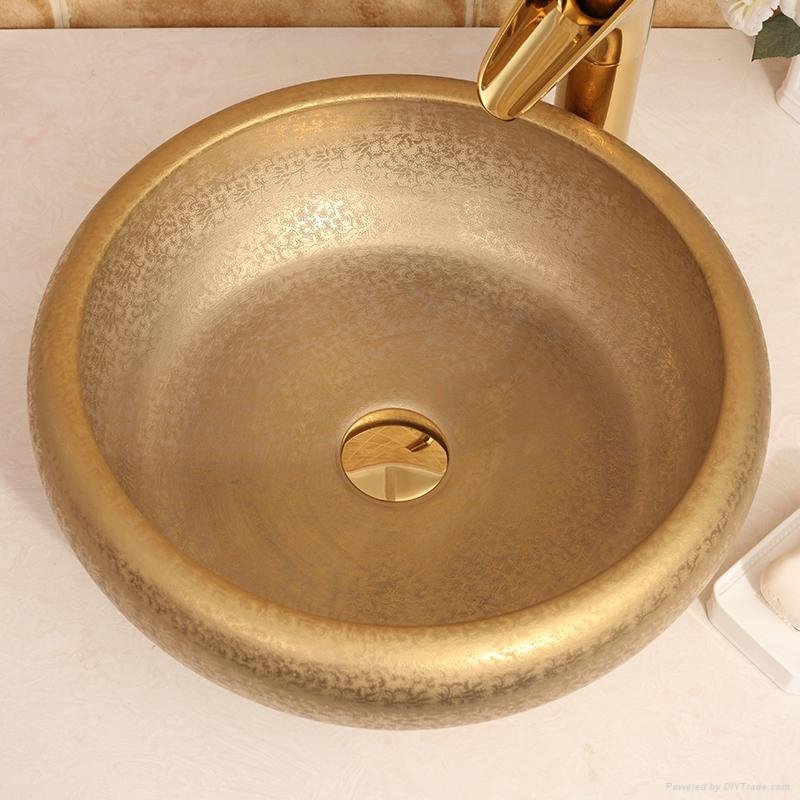 Modern Artistic Luxury Bathroom Countertop Ceramic Vanity Wash Basin Sinks 2