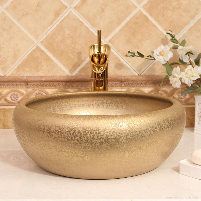Modern Artistic Luxury Bathroom Countertop Ceramic Vanity Wash Basin Sinks 3