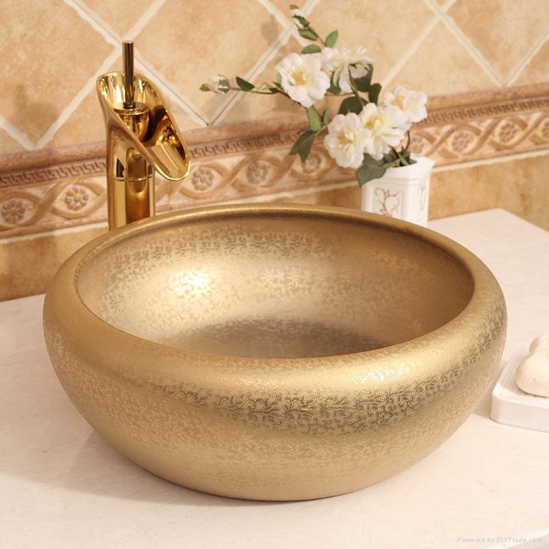 Modern Artistic Luxury Bathroom Countertop Ceramic Vanity Wash Basin Sinks 5