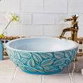 Restaurant Luxury Handmade European Style Kitchen Ceramic Countertop Wash Basin 4