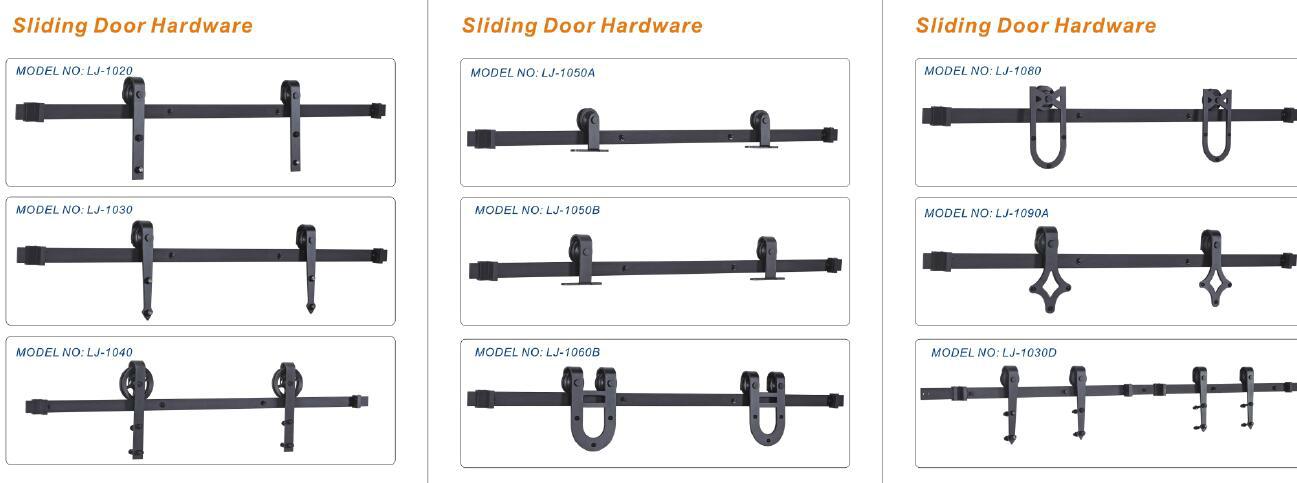 6-Feet Country Steel Sliding Barn Door Hardware - Black 3