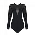 Long Sleeves Black Bodysuit with Mesh Details 4