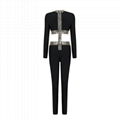 High-ended Black Bandage Jumpsuit with Heavy Beads Details 3