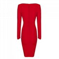 Long Sleeves V neck Cross Over Bandage Dress Stylish Designer Dress 8