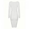 Long Sleeves V neck Cross Over Bandage Dress Stylish Designer Dress 4