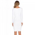 Long Sleeves V neck Cross Over Bandage Dress Stylish Designer Dress 2