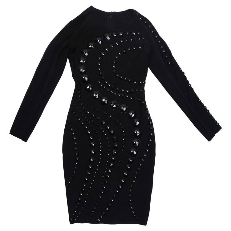 Luxurious Celebrity Bandage Dress with Beads Embellishments 3