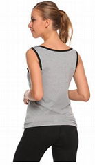 Women Round Neck Cropped Racerback Tank Tops Running Vest