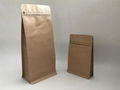 Kraft Paper Flat Bottom Pouch with Pocket Zipper 2