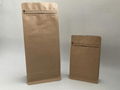 Kraft Paper Flat Bottom Pouch with Pocket Zipper 1