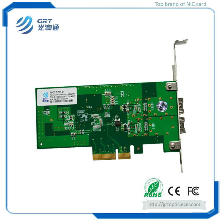 F902E Gigabit 2- Port Fiber Optic PCIe Network Card with Intel I350 cont 3