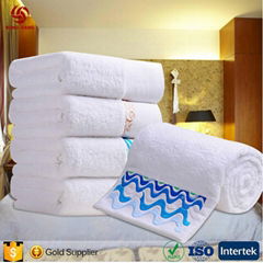 China Factory Provide 100% Cotton Hotel White bath Towel for 5 Star Hotel with F