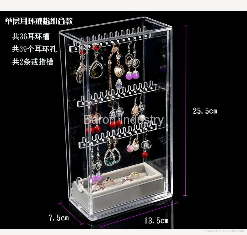 Acrylic earrings rings display racks storage box