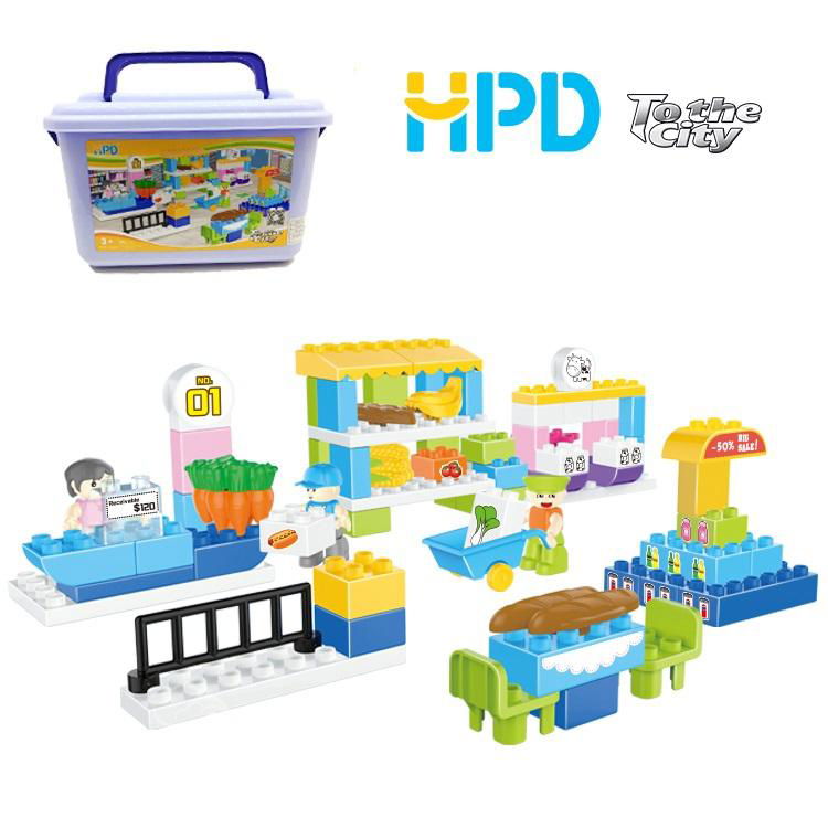 Educational Building Block Toy with Storage Bucket 2