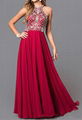 Red Chiffon Long Dress with Sequin Top 5