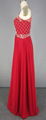 Red Chiffon Long Dress with Sequin Top 3