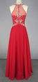 Red Chiffon Long Dress with Sequin Top 2