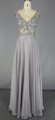 Silver Chiffon V Neck Prom Bridesmaid Dress 4