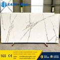 Artificial quartz slabs with polished