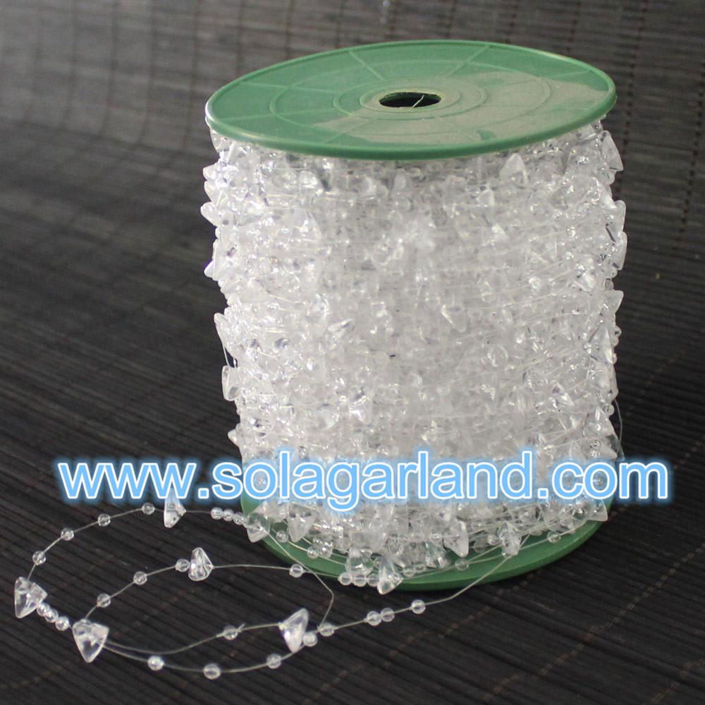 60M/Roll 10+3MM Plastic Crystal Triangle Bead Garland Strand