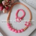 Sun Flower Acrylic Beads Bubblegum Necklace 2