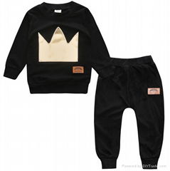 printing Imperial crown Child clothing set