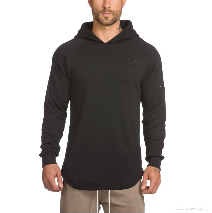 sports breathable and good absorption casual long sleeve hooded men's hoodie 4