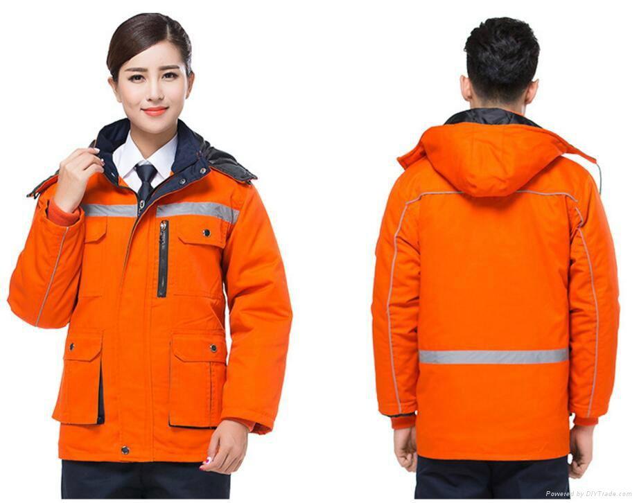 winter padded jacket cap workwaear or uniform protective safety suits 4