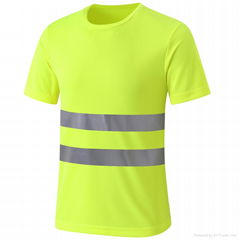 o neck short sleeve safety T shirtshigh visible uniform or workwear