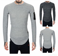 New style OEM brand high quality cotton pure color body fit o neck  soft t shirt