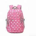 Polyester girl student backpack school bag with cute printing junior primary  2