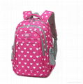 Polyester girl student backpack school bag with cute printing junior primary  4