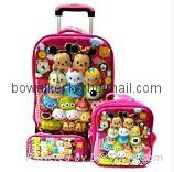 3-in-1 trolley wheeled school bag set with lunch box and pencil case