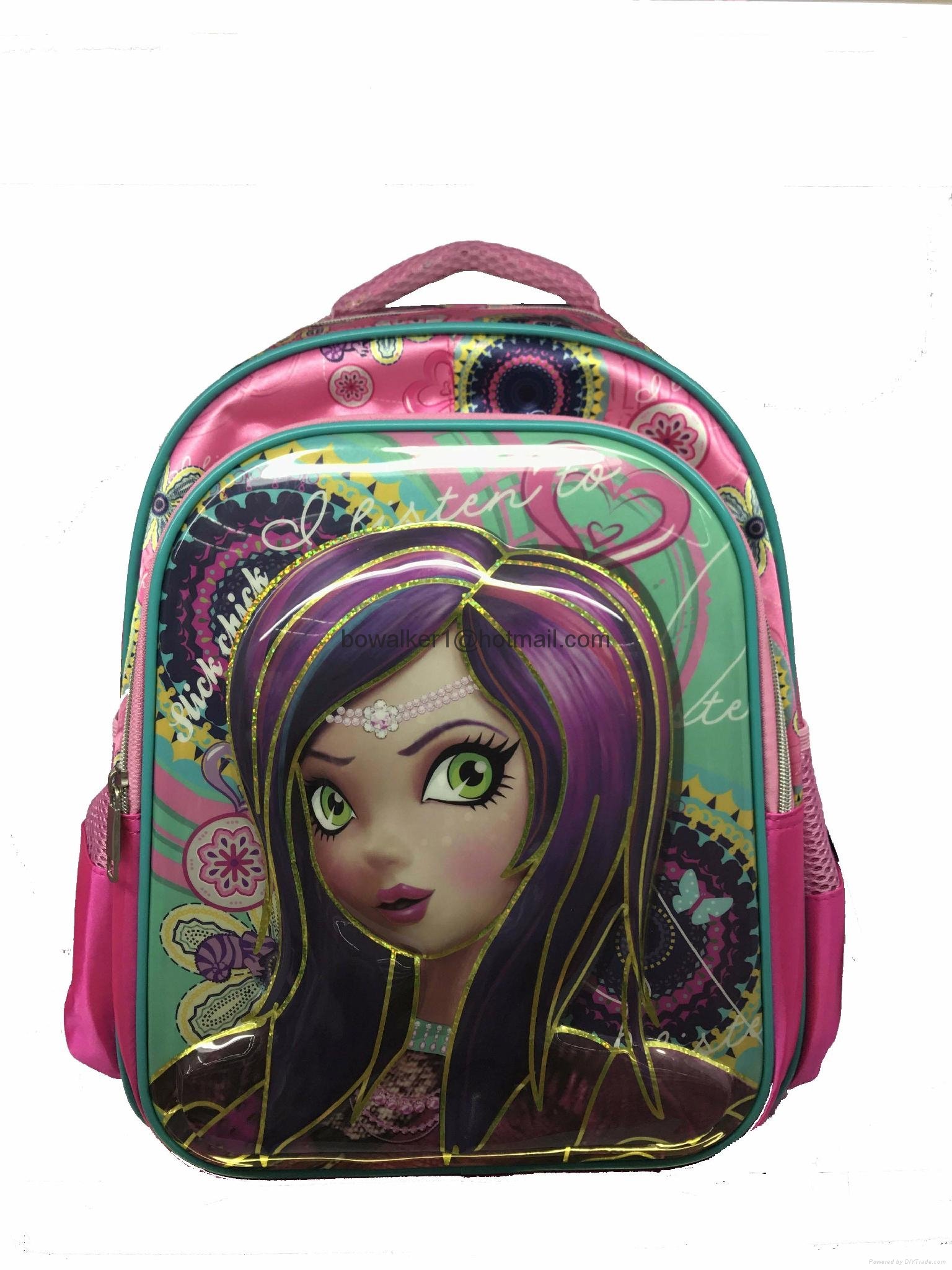 boy and girl cool school bag,school backpack, children's bookbag, satin material 5