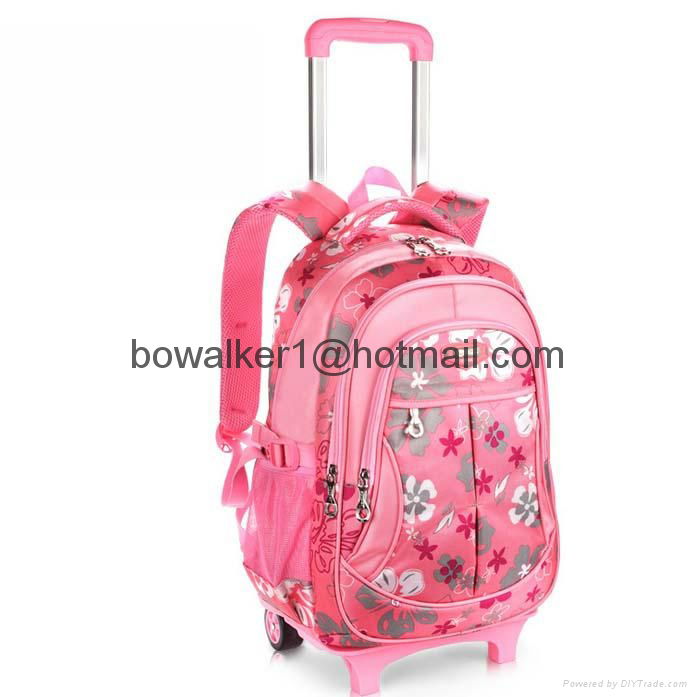 Trolley School Bag Wheeled Trolley Backpack Bag Kids Bookbag with Wheels 3