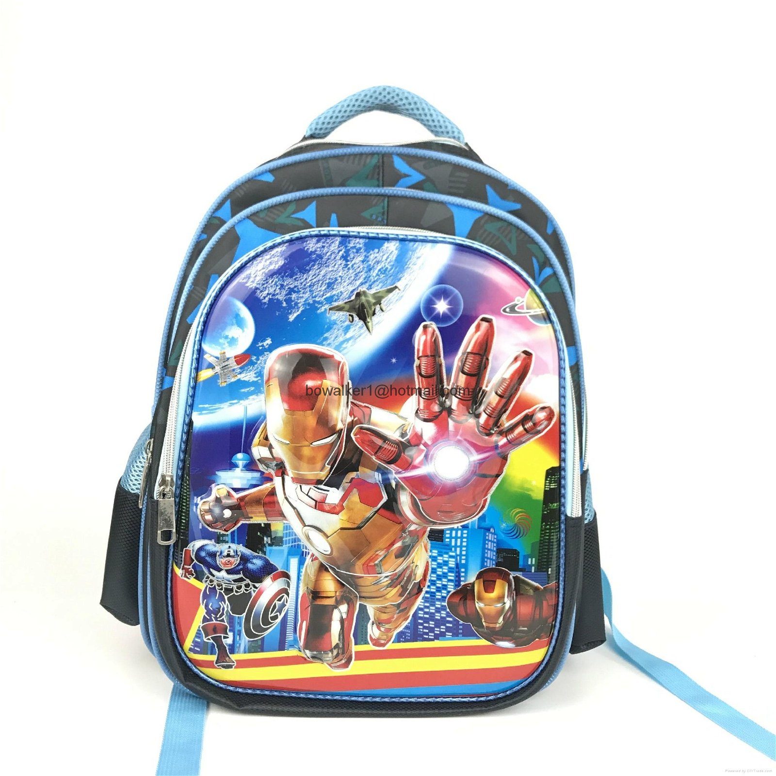 15 inch school bag school backpack children bookbag satin material 3