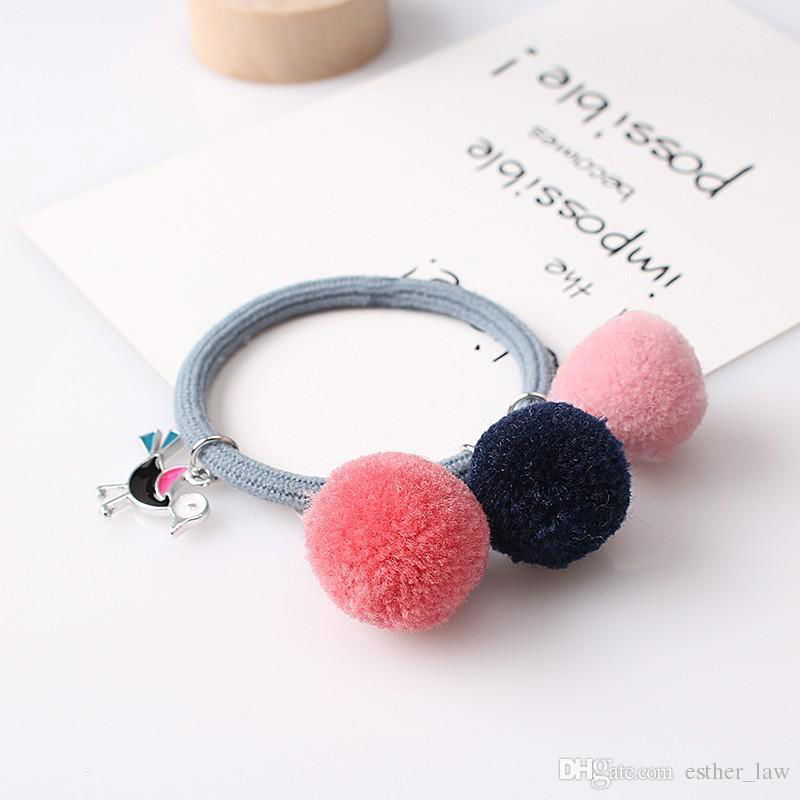 Cute Warm Artificial Bunny Ball Girl Wearing Headband 2