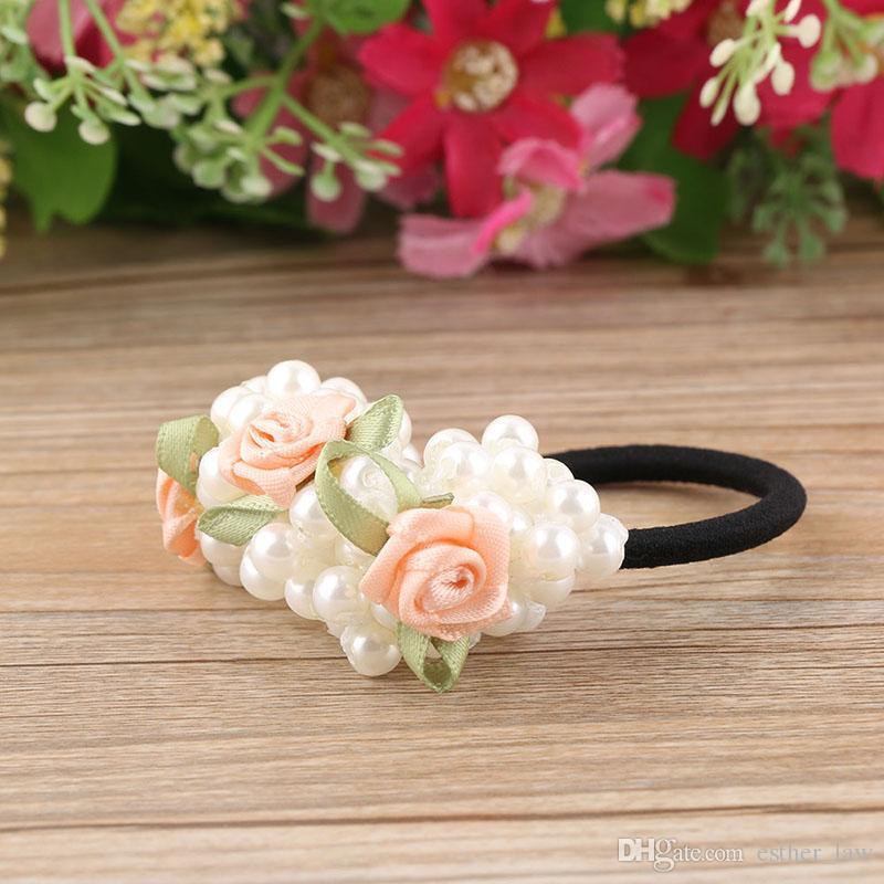 Fashion Girls hair accessories rustic small fresh flower beaded 4