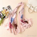 New luxury brand women scarf fashion print high quality silk scarves 2