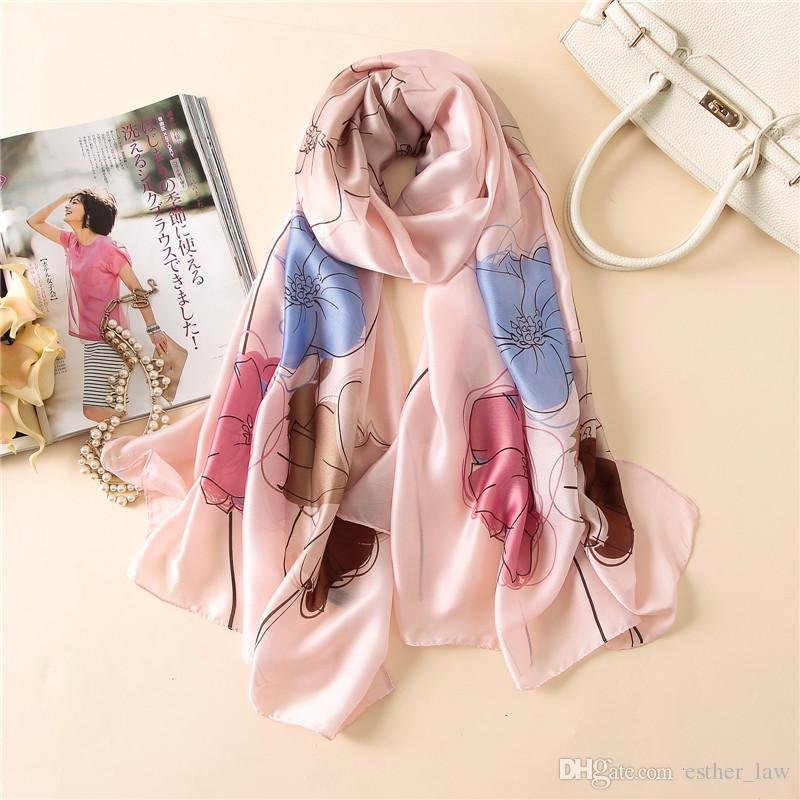 New luxury brand women scarf fashion print high quality silk scarves