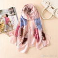 New luxury brand women scarf fashion print high quality silk scarves 1