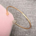  Bracelet Heart Shaped  With Diamond Open Bracelet Peach Heart Alloy Gold Plated 2