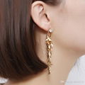 New Products Long Tassels Drop Zircon Multiple Leaf Earrings 1