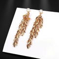 New Products Long Tassels Drop Zircon Multiple Leaf Earrings 2